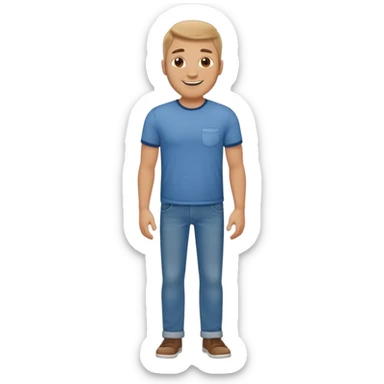 tall, stocky man wearing T-shirt and jeans sticker