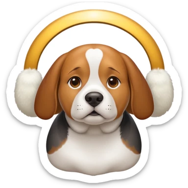 Fat Beagle with a halo  sticker