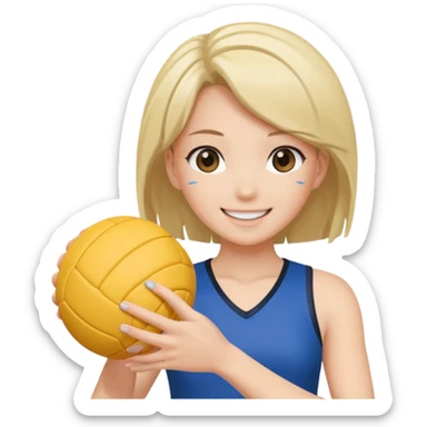 volleyball player, anime girl, with volleyball ball sticker