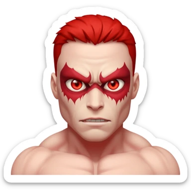 red mutant human sticker