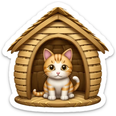 cat hut sticker