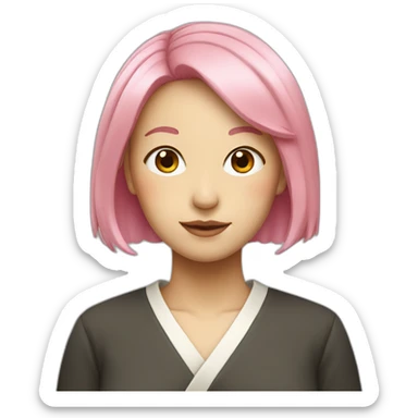 japanese woman with pink hair sticker