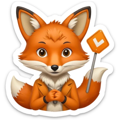 a fox HOLDING a peut-être sign sticker