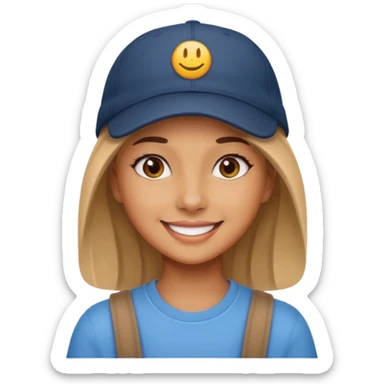 Niña bonita con gorra sticker