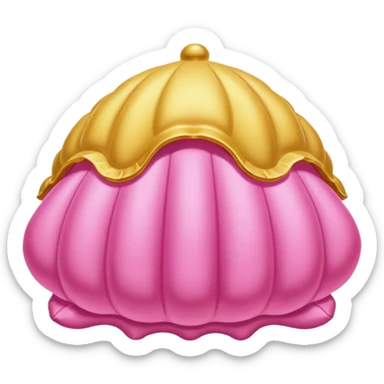 gold rococo pink inflatable puffy shell pastry sticker