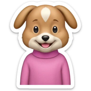Udělat emoji z mého psa s růžovým svetrem  sticker