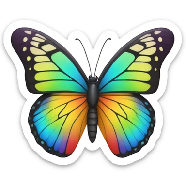 rainbow butterfly sticker