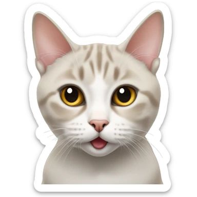 British Short Hair cat with her tounge out sticker