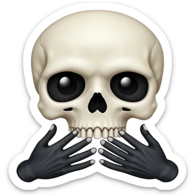 Skull face joining hands sticker