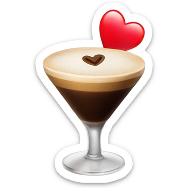 Espresso martini with heart garnish  sticker