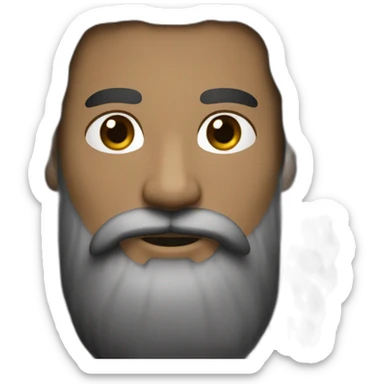 man with long beard and trimmed mustache black haur sticker