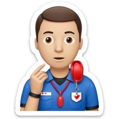 referee blue (#00A3E0) and red (#F9423A) sticker