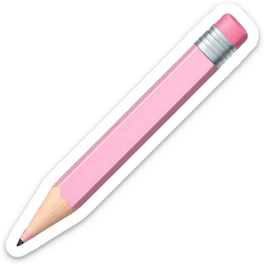 pastel pink pencil with eraser sticker