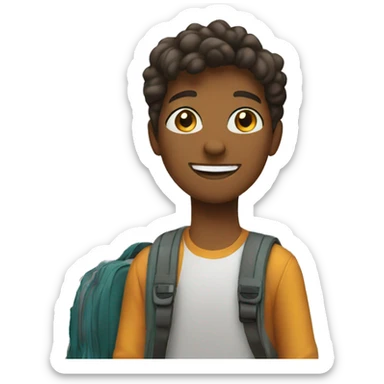 young tourist in a big city sticker