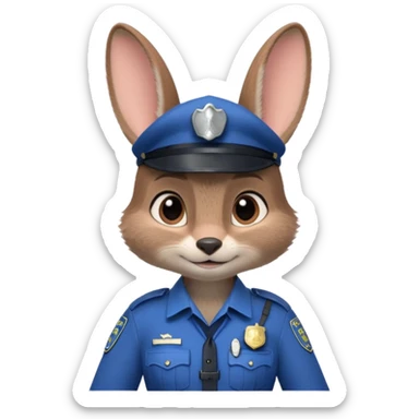 judy hopps with police suit from zootopia, pixar sticker