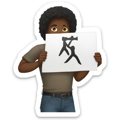 people protest holding a poster in their hand sticker