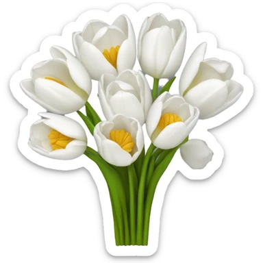 white tulip bouquet  sticker