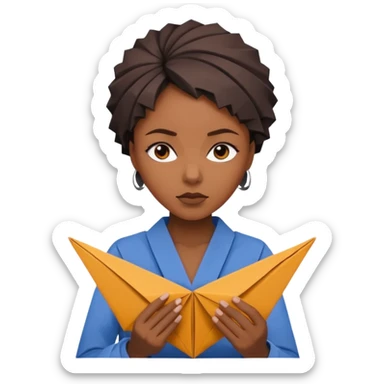 Street Origami Folder black woman sticker