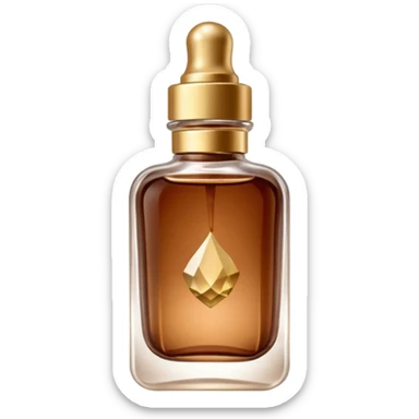 Organic cosmetic in a cristal brown bottle sticker