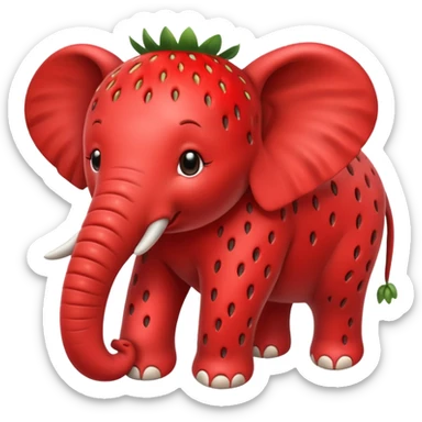 Strawberry éléphant peau en fraise sticker