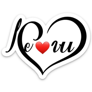 I love you written in cursive  sticker
