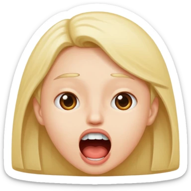 open mouth with letters A Б В coming out sticker