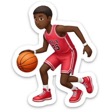 black man playing basketball with watermelon sticker