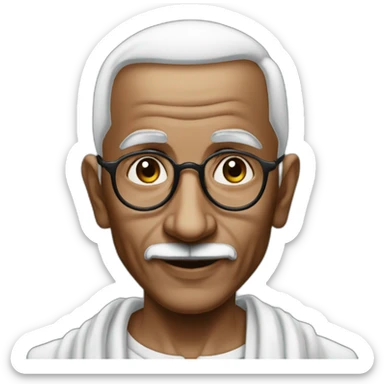 mahatma ghandi but with ariana grande's hairstyle sticker