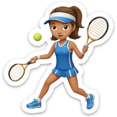 young girl playing tennis sticker