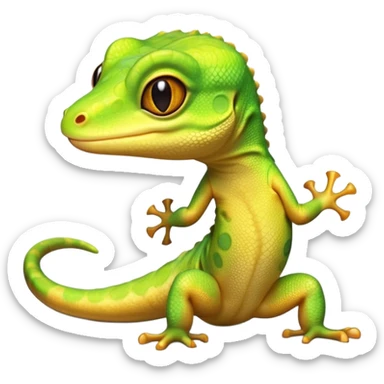 cinematic-cute-realistic gecko-portrait-emoji,-head-tilted-playfully-and-inquisitively,-featuring-a-small,-charming-body-with-smooth,-vividly-patterned-scales,-bright,-sparkling-eyes-and-delicate,-sticky-toe-pads,-simplified-yet-irresistibly-adorable sticker