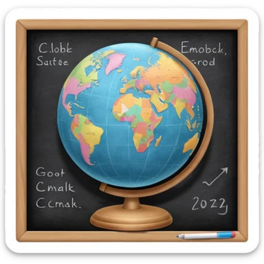 globe on chalkboard sticker