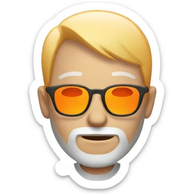man with orange beard and short blond hair as he praying with orange glasses  sticker