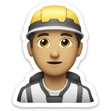 Trabajador joven durmiendo sticker