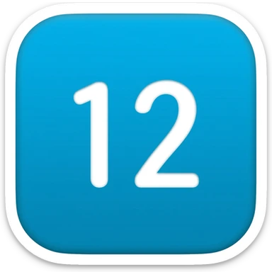 Blue sqaure with white text 12 sticker