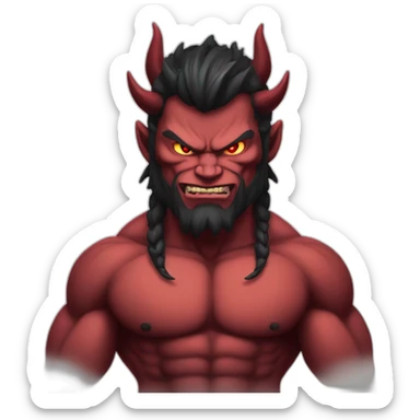 Muscular body oni dark devil sticker