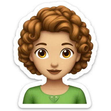 Sofia una chica con el pelo rizado y marrón y los ojos verdes sticker