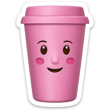 pink reusable coffee cup with no face sticker