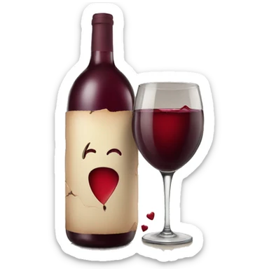 Broken heart wine sticker