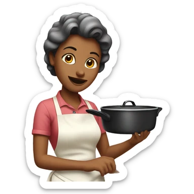 Housewife cooking sticker