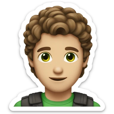 brown hair green eyed male sticker