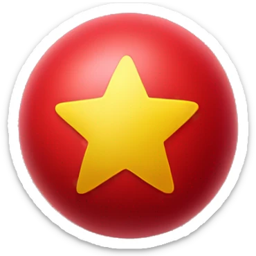 Red bouncy ball with a yellow star in the middle  sticker