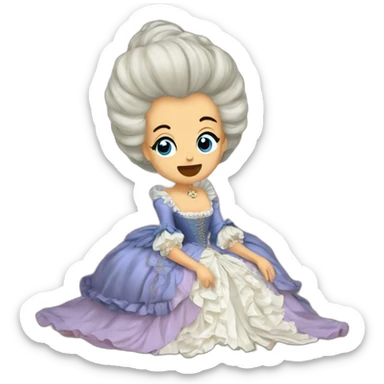 Marie Antoinette sitting on the floor scared sticker