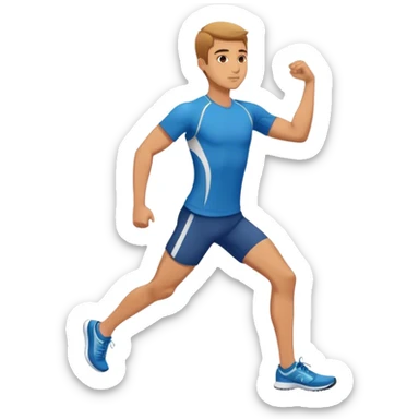 male runner stretching quadriceps sticker