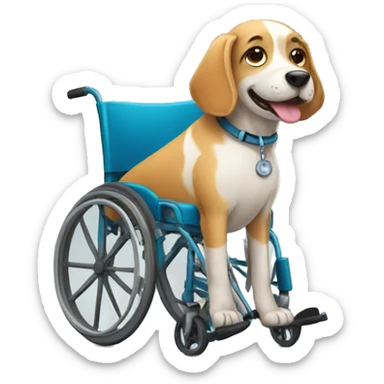 Dog with a wheelchair sticker