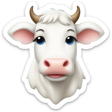 cute white cow sticker