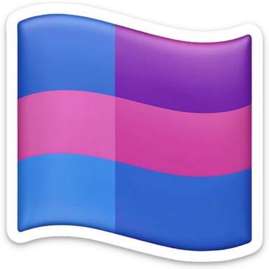 A bisexual flag with three color 🩷💜💙 like the same exact color and three colon like this 🇦🇲 but with the color of the heart sticker