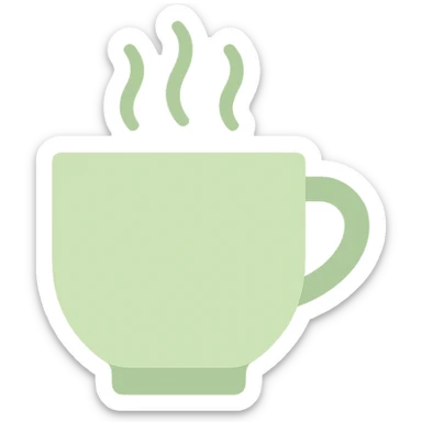 pale green steamed cup sticker