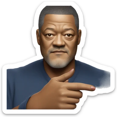 Laurence Fishburne con las pildoras rojo y azul en la mano sticker
