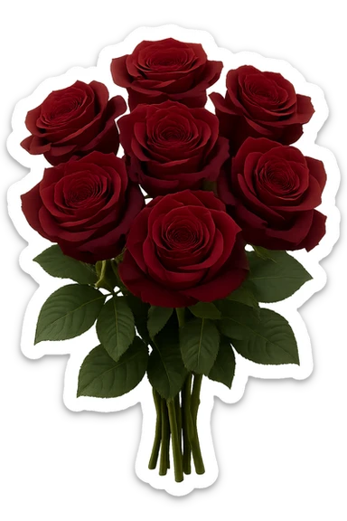 bouquet of burgundy roses , remove background sticker