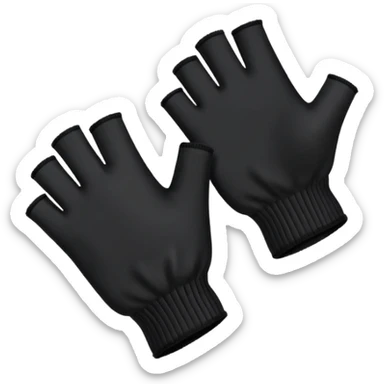 A pair of Black fingerless cotton gloves sticker
